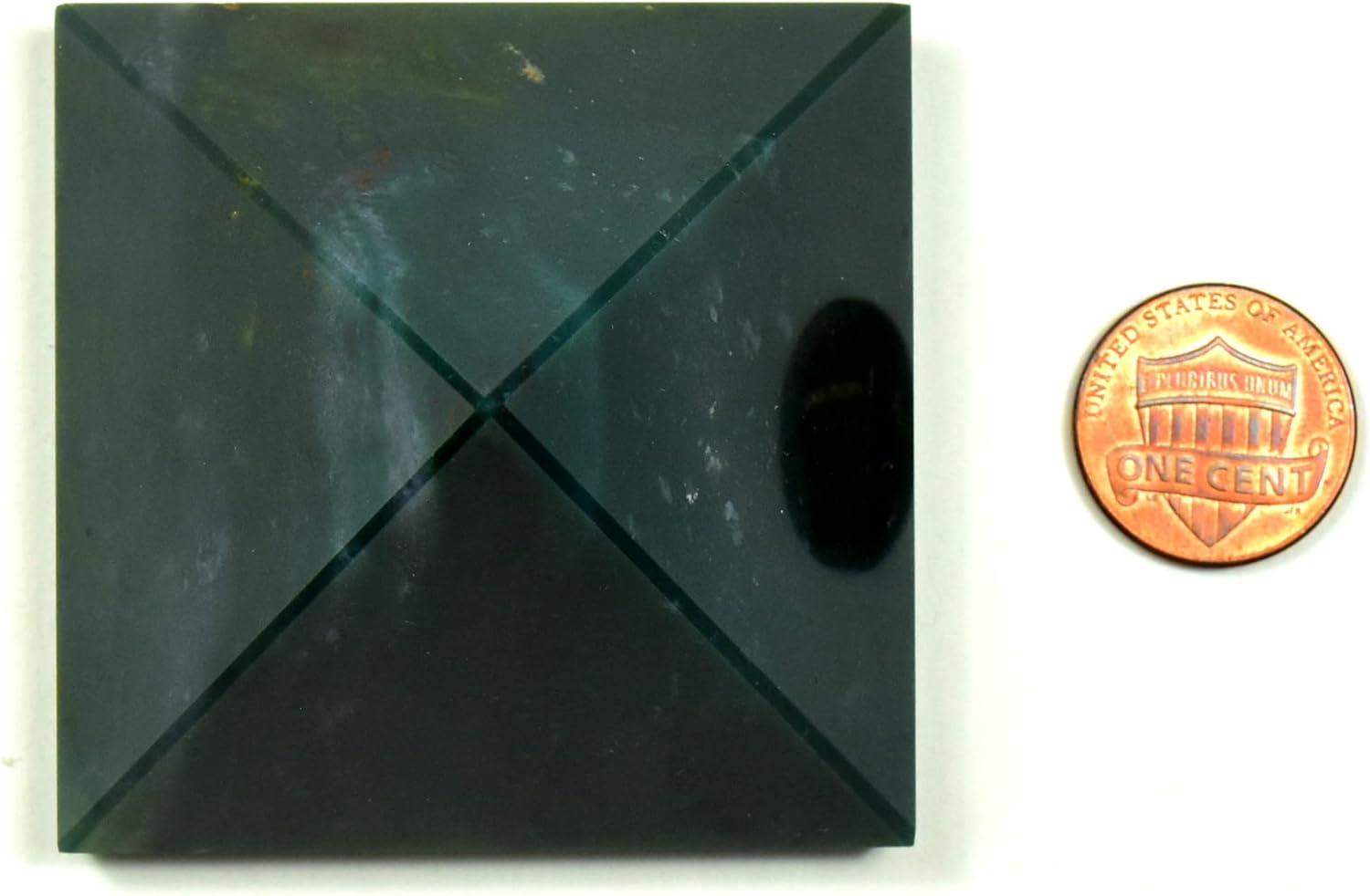 HQRP 55mm Green Blue Bloodstone Pyramid Natural Crystal Mineral Polished Stone - India