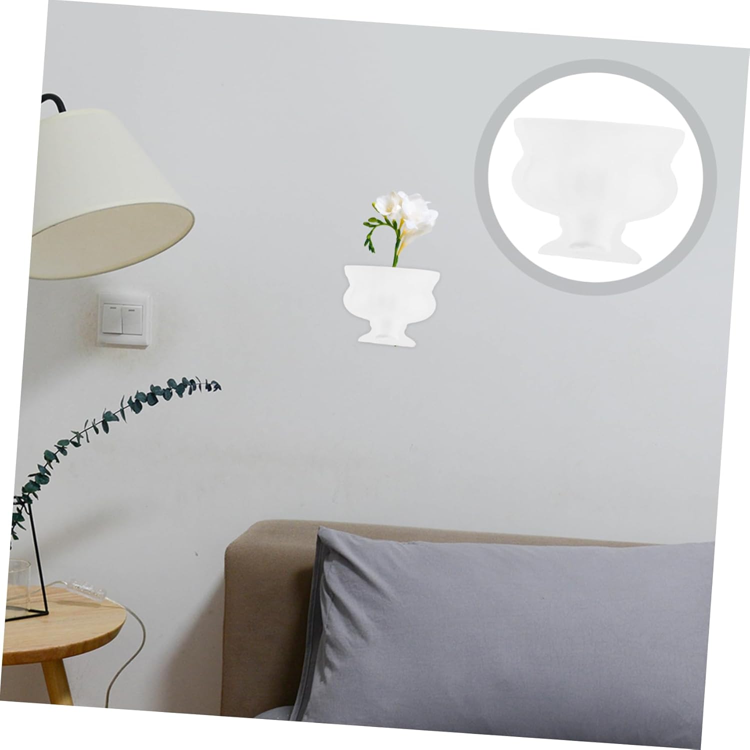 Vintage Half Vase Planter Decorative Flower Vase for Home Decor Retro Pitcher Wide Mouth Decor