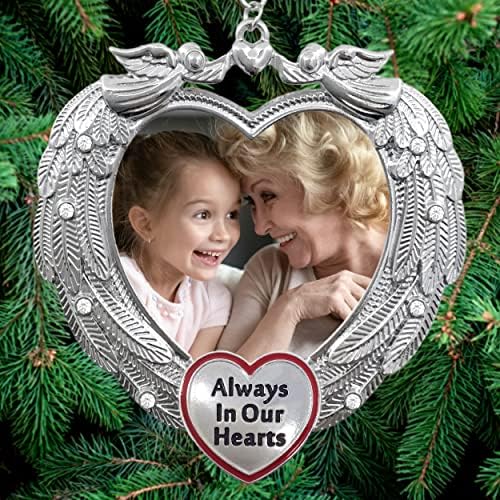 Memorial Christmas Angel Wing Photo Ornament - Always in Our Hearts