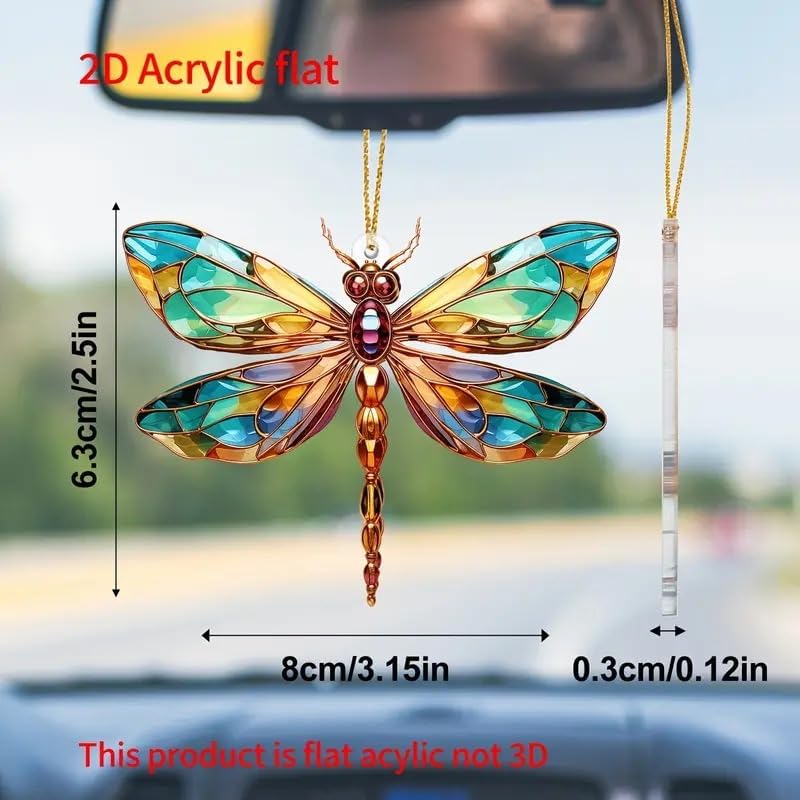 Decorative Dragonfly Hanging Ornament in Turquoise and Gold