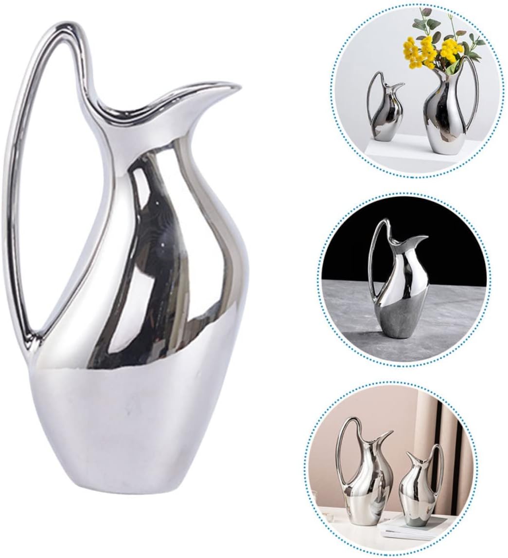 Floral Pitcher Shape Ceramic Decor Statue