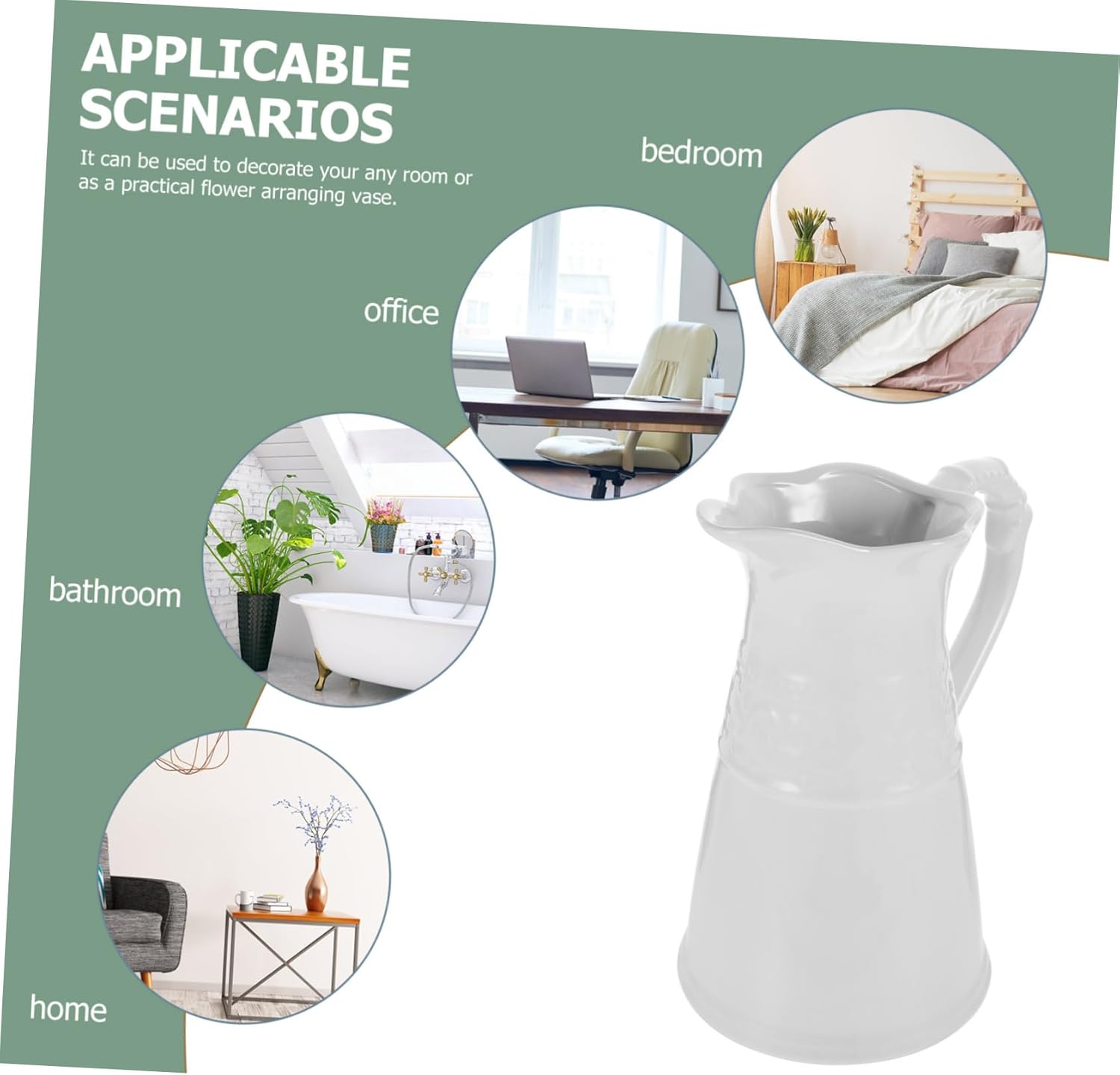 STOBAZA Artistic Ceramic Pitcher Vase for Home and Office