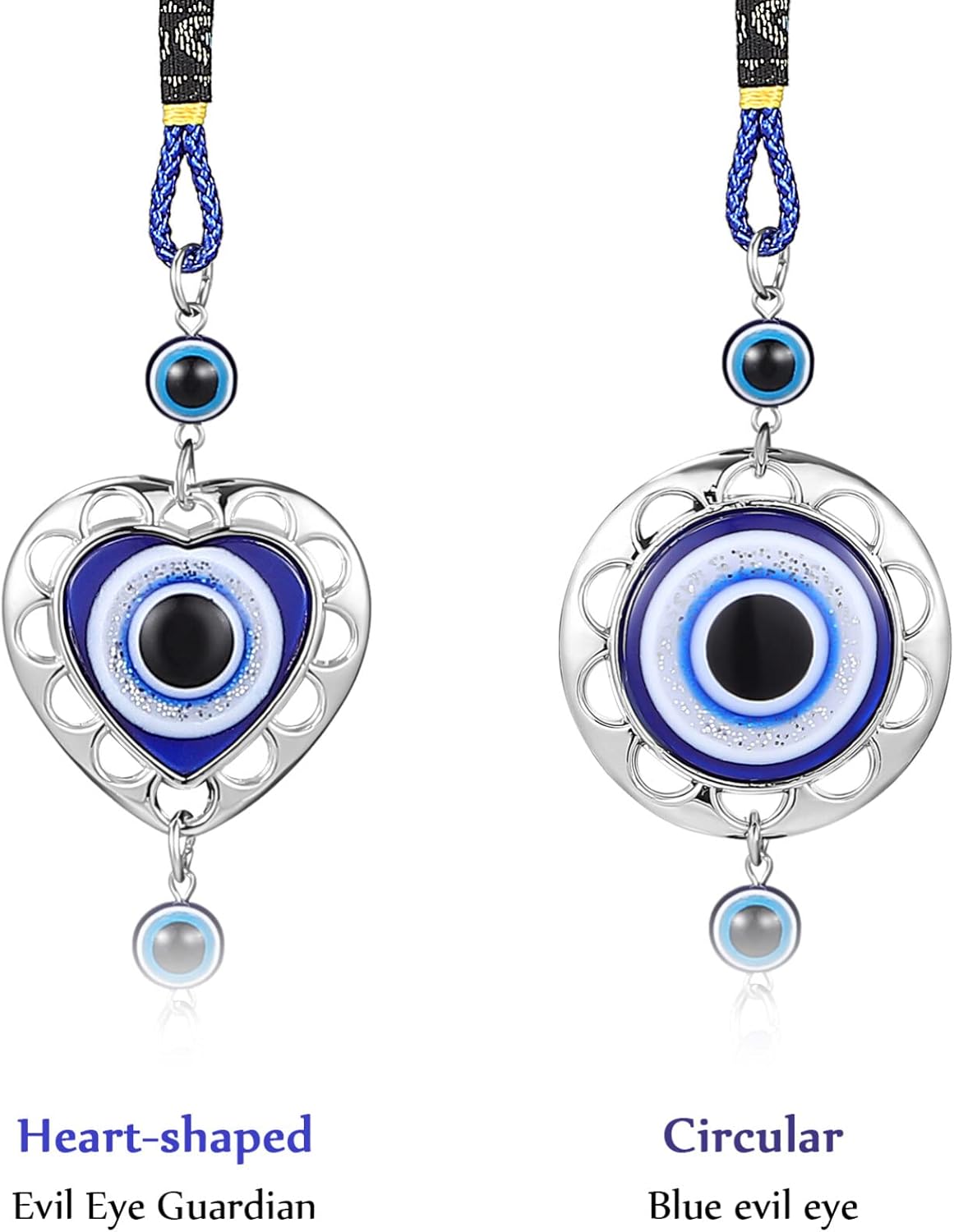 VICASKY 6pcs Evil Eye Car Hanging Ornaments with Tassels