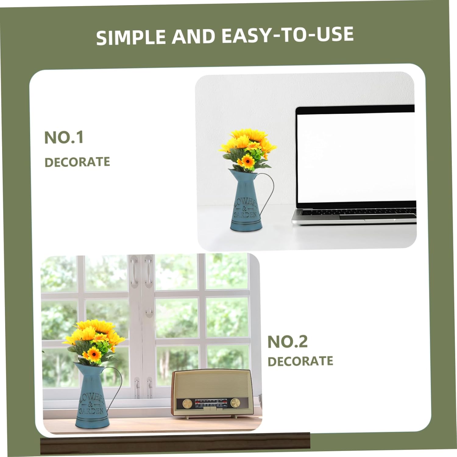 STOBAZA Antique Iron Flower Arranging Pot Decorative Vase for Dried Flowers