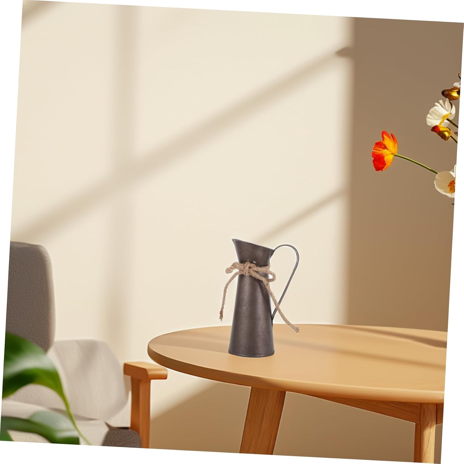 Retro Decorative Metal Flower Vase for Home and Outdoor Use