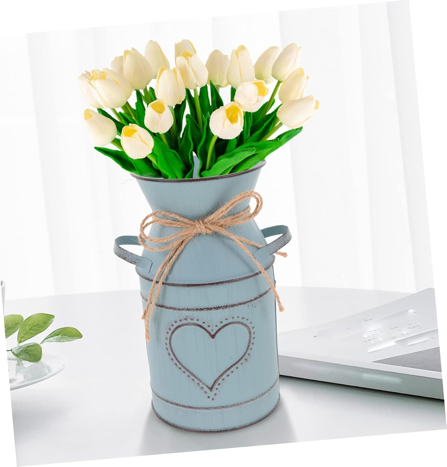 Rustic Vintage Iron Flower Vase Decor for Home Office