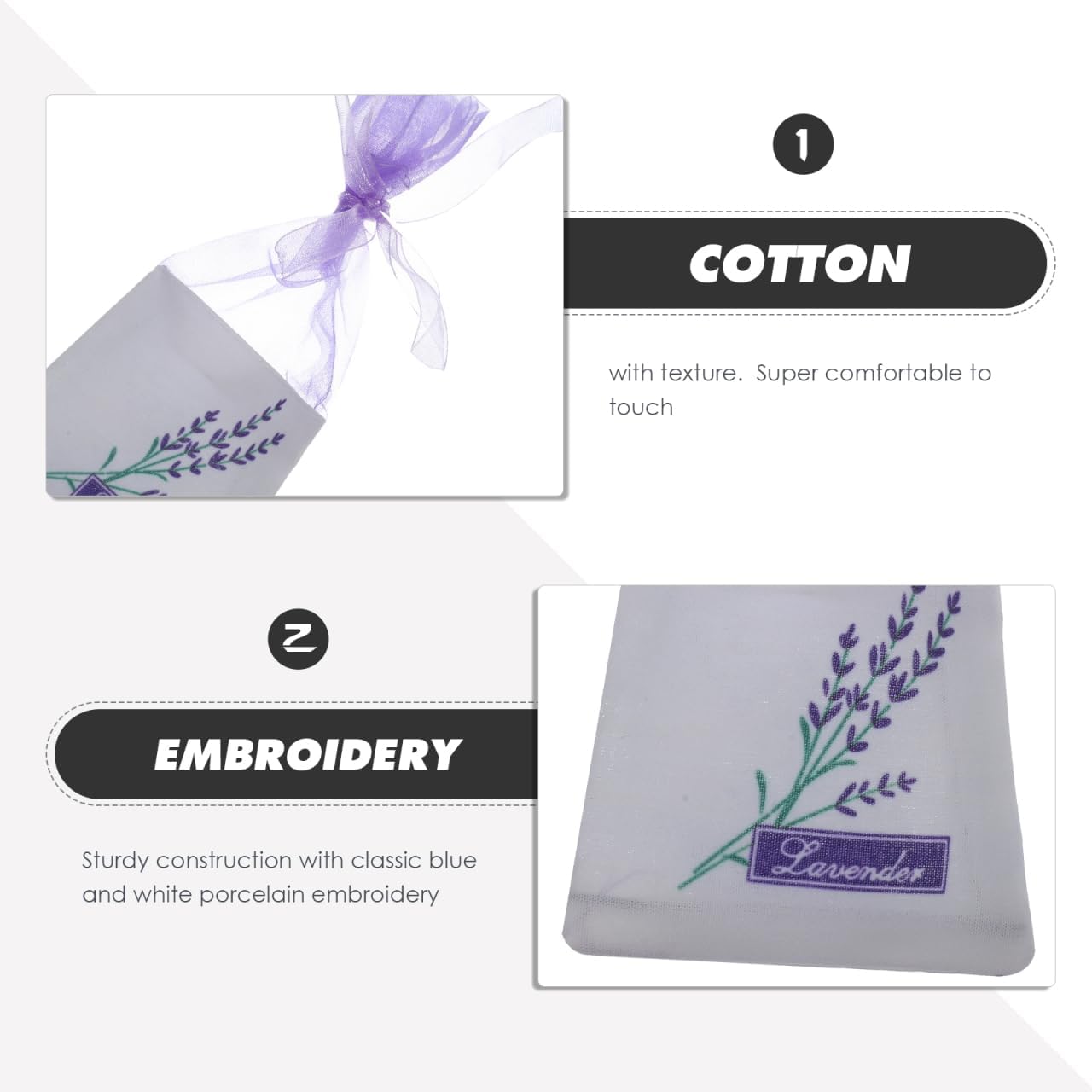 VORCOOL Lavender Sachet Bag 30 Pcs with Porcelain Embroidery