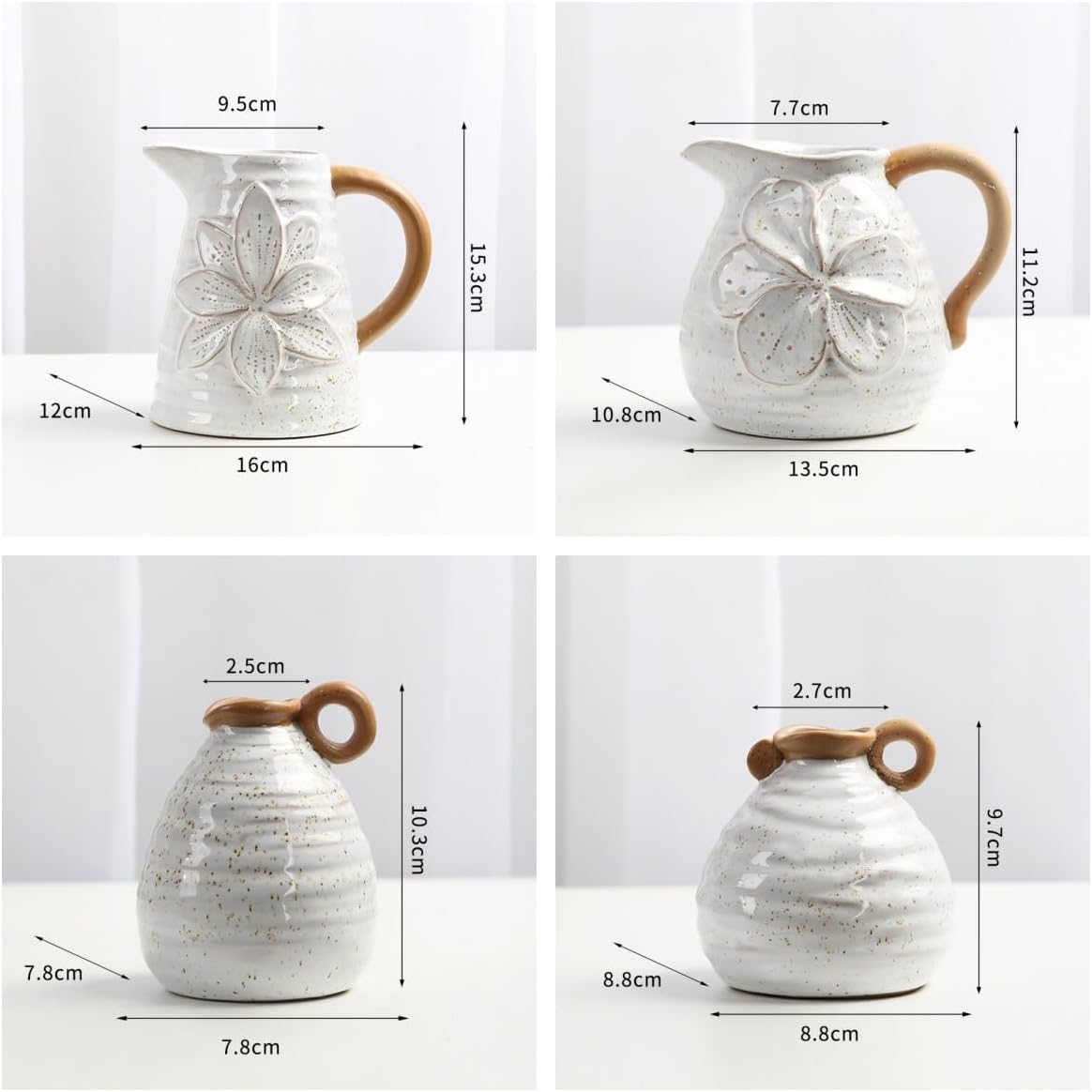 Rural Polka Dot Retro Milk Jug Vase