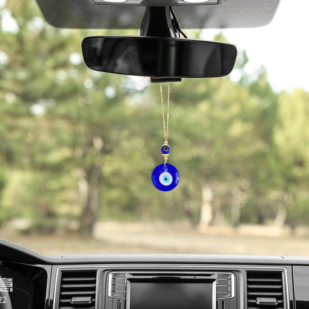 SUPERFINDINGS 2Pcs Evil Eye Hanging Ornaments for Car and Home Decor