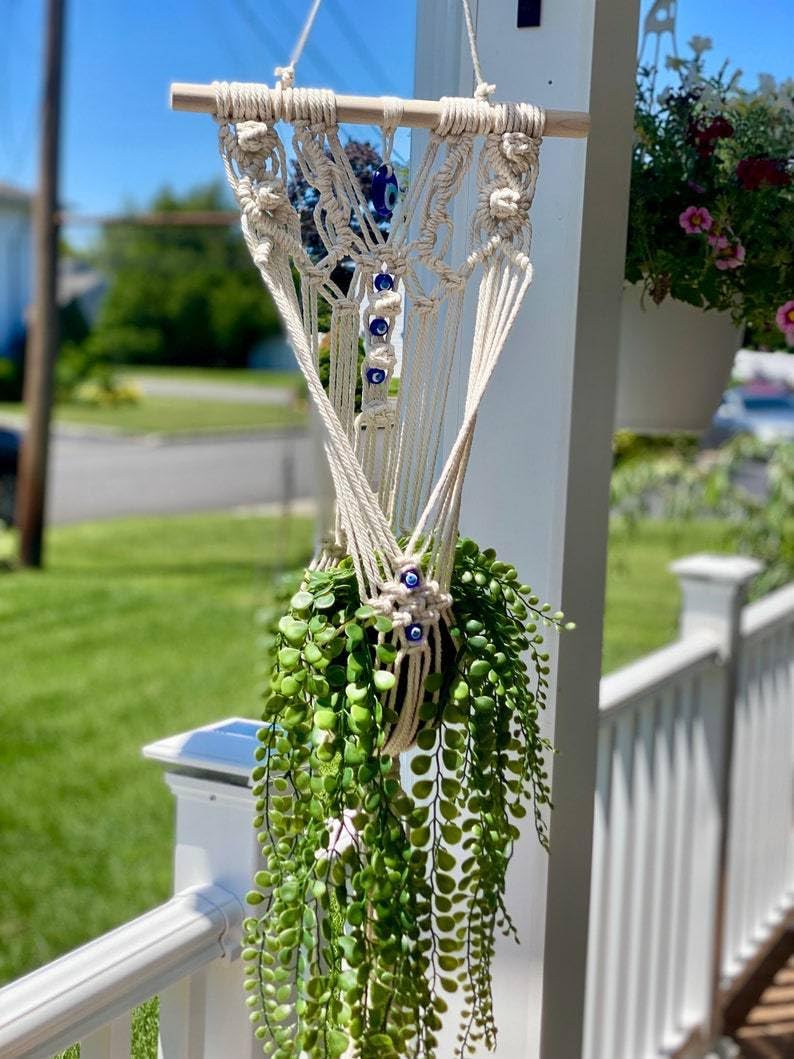 Boho Style Macrame Evil Eye Hanging Ornament