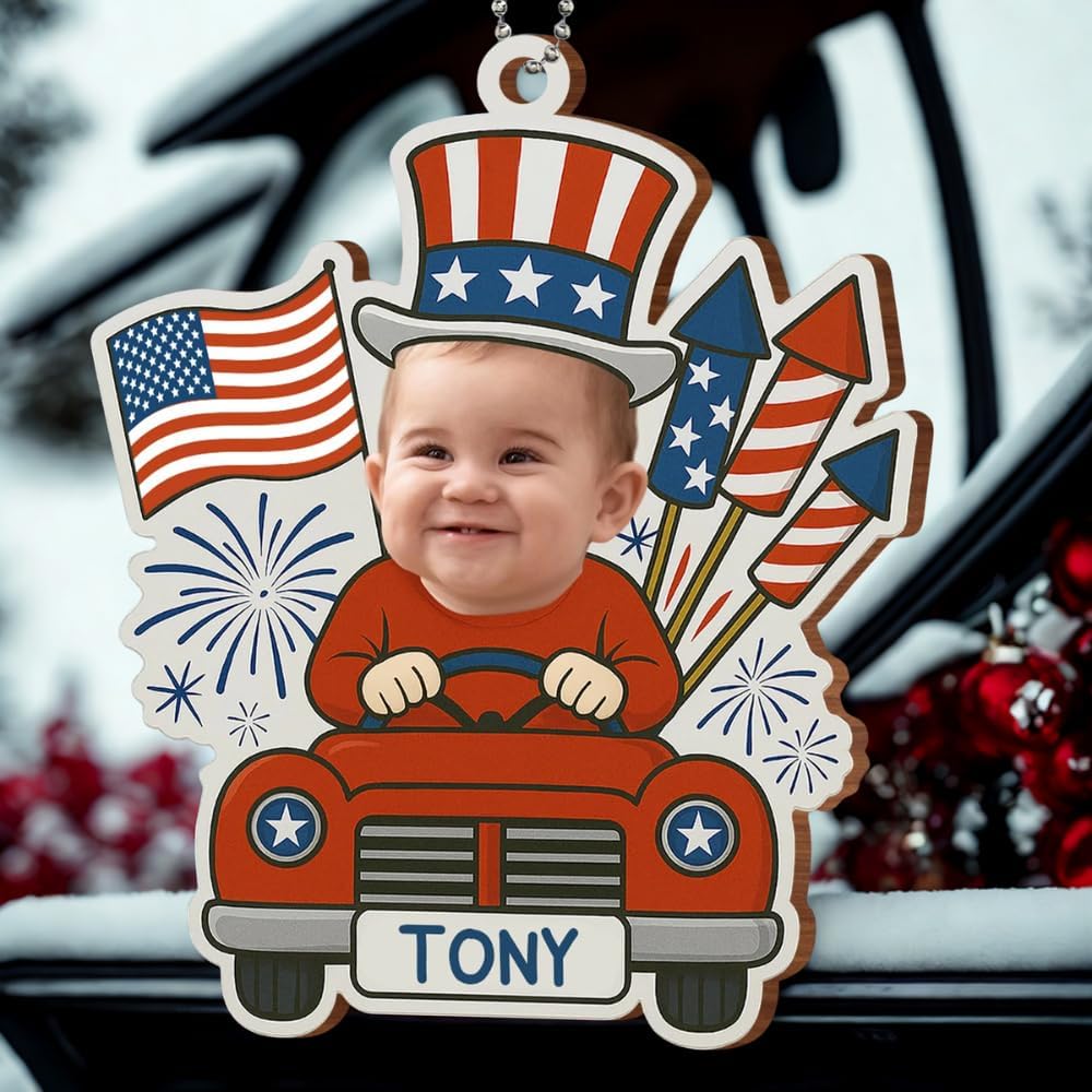 Customizable Baby 4th of July Acrylic Ornament