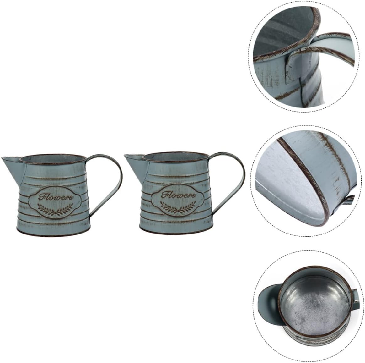 Antique Style Flower Pot Tinplate Vase for Home Decor