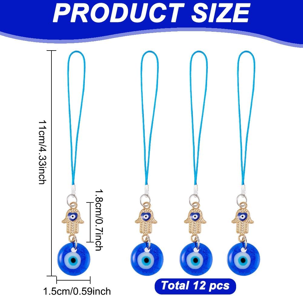12 Pcs Evil Eye Car Mirror Hanging Ornaments