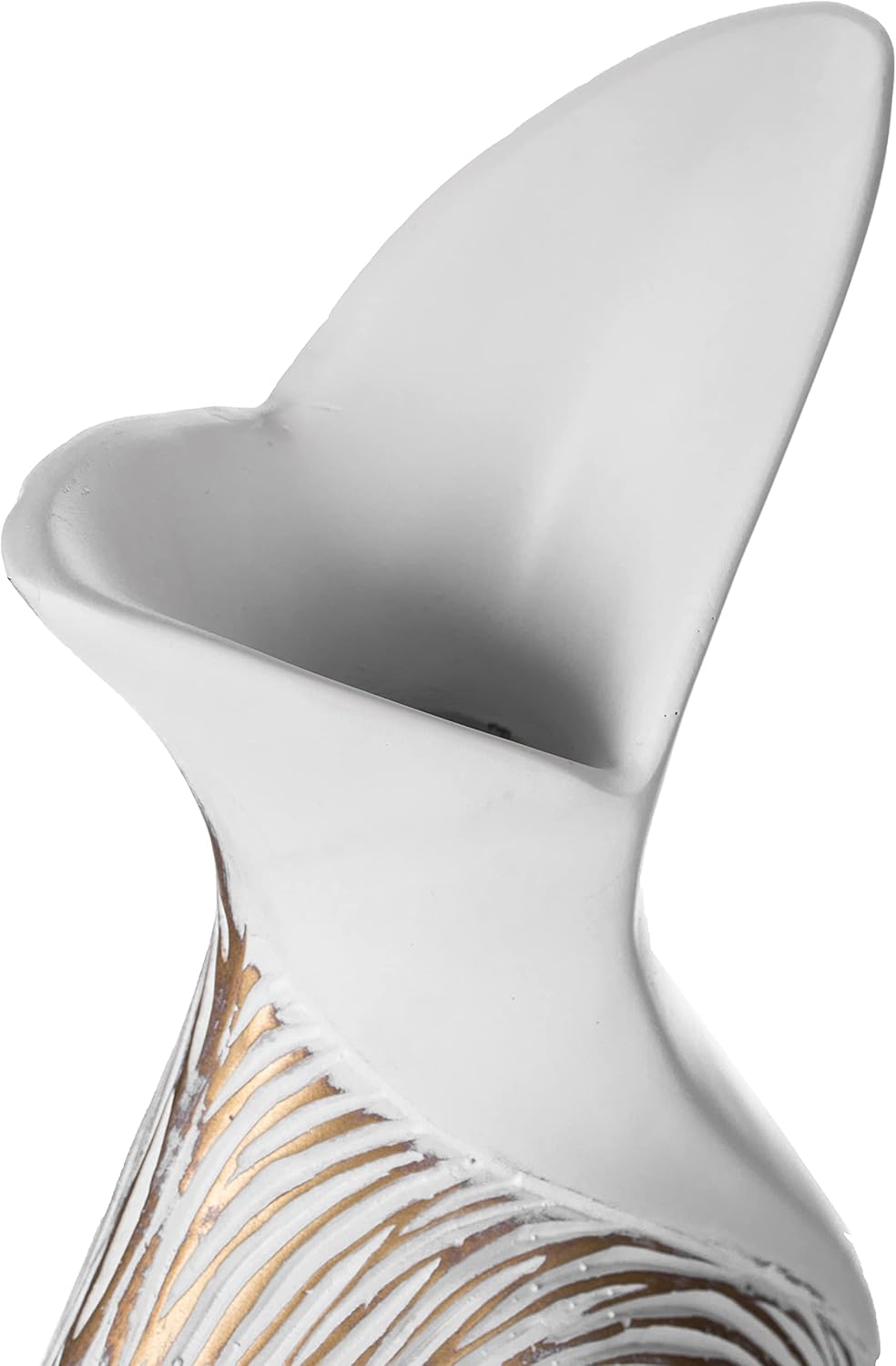 175 Inch Ribbed Ceramic White Vase Modern Design