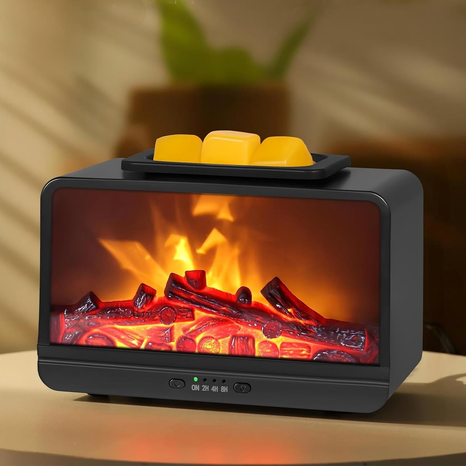 Flame Fireplace Wax Melt Warmer with Timer