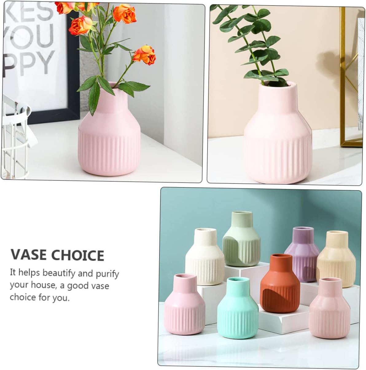 Ceramic Flower Vase Trendy Aesthetic for Home Decor