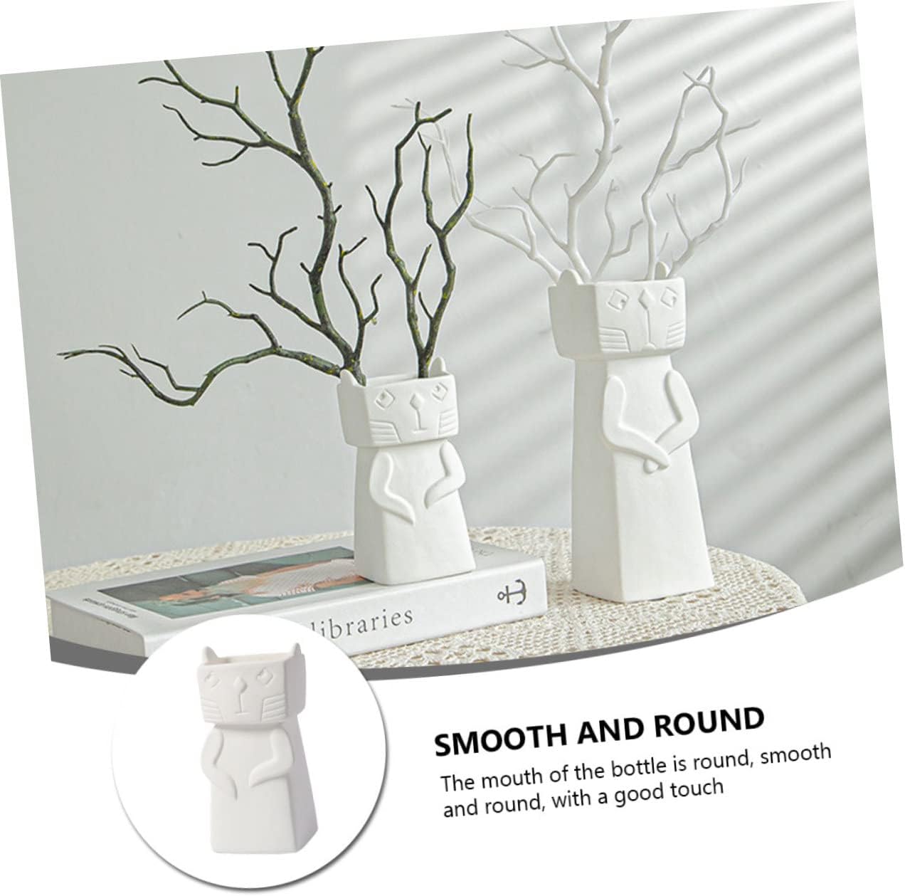 Ceramic Cat Vase Decorative Home Accent