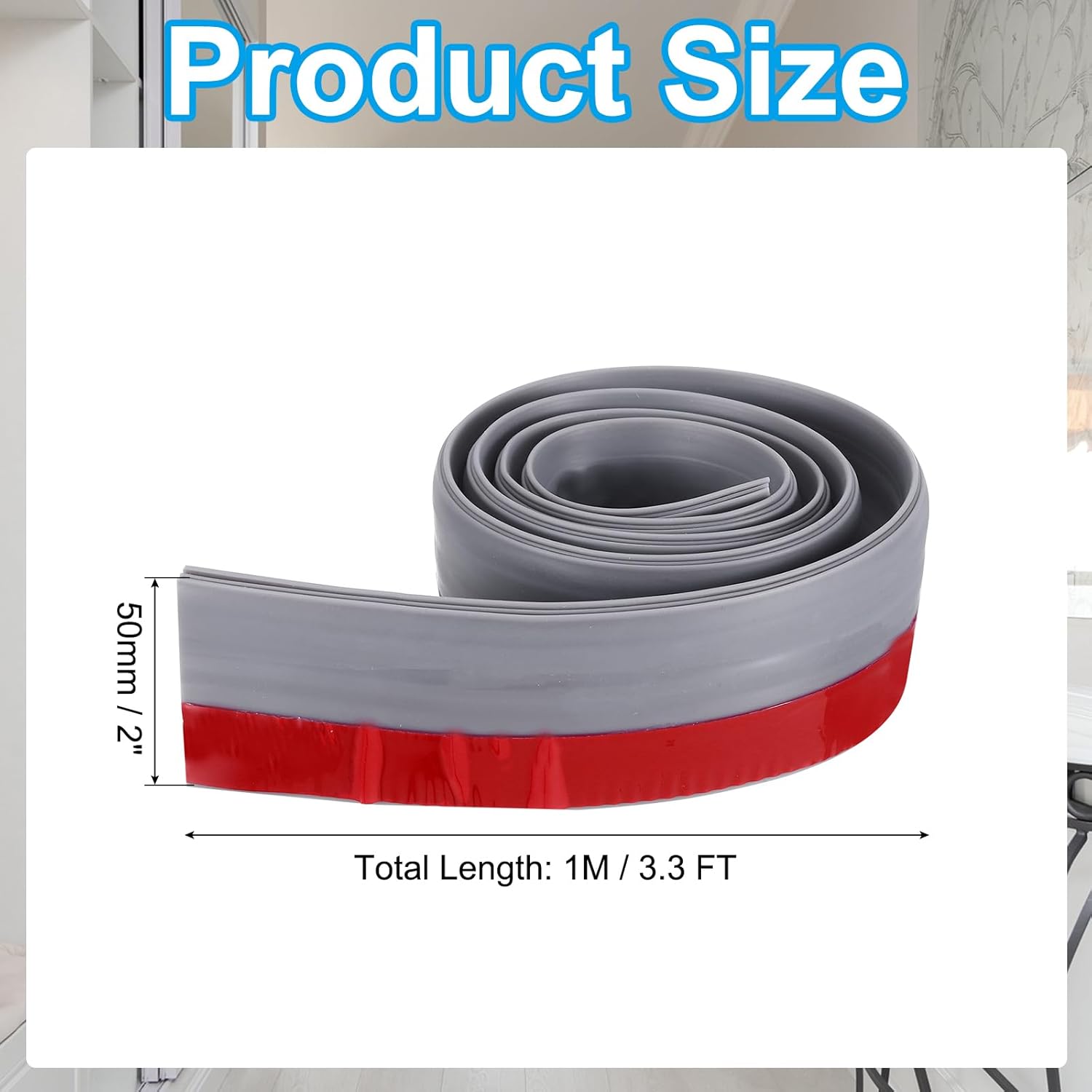 PATIKIL Door Draft Stopper 33FT Silicone Weather Stripping Seal Gray