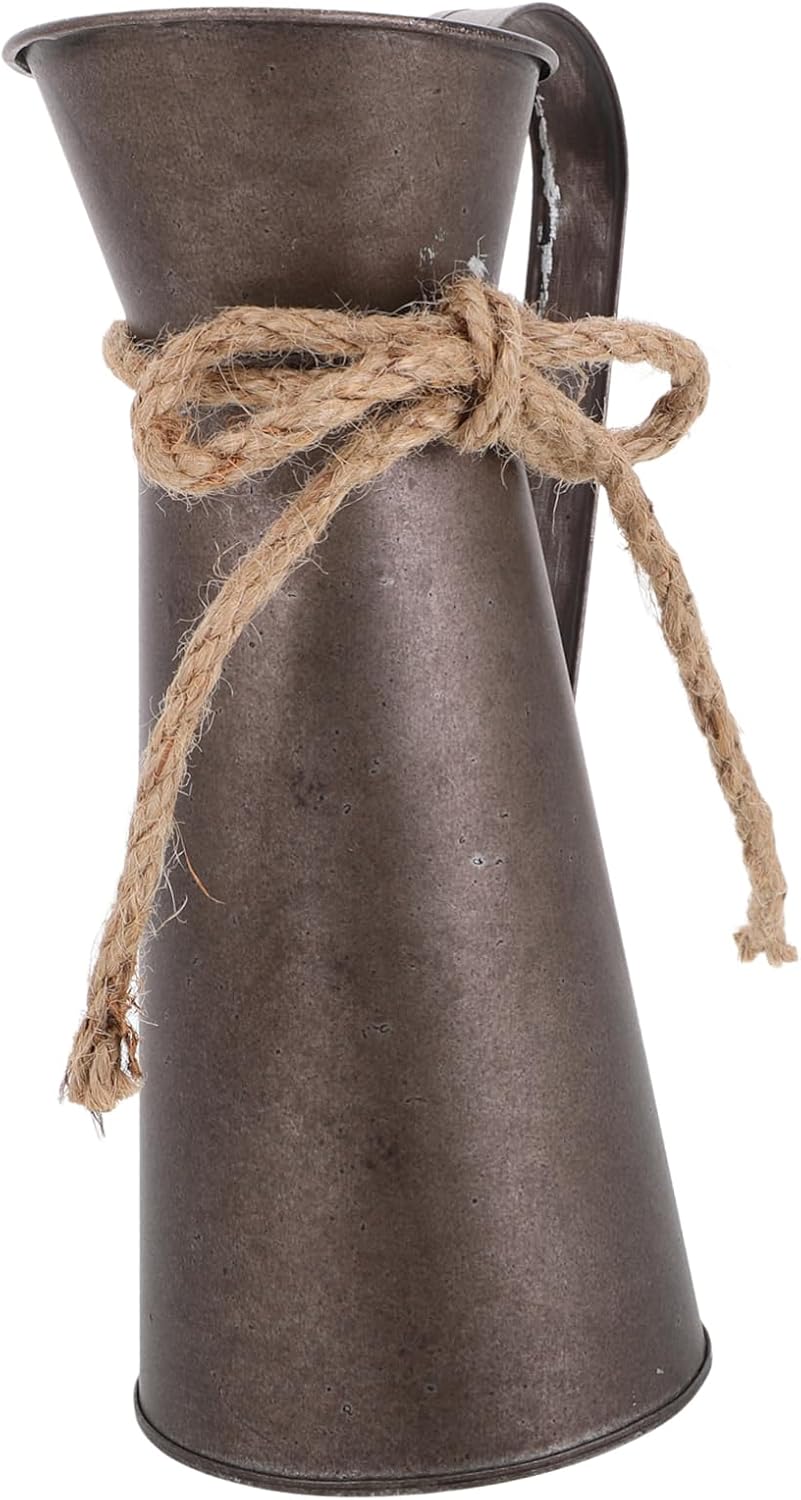 Retro Decorative Metal Flower Vase for Home and Outdoor Use