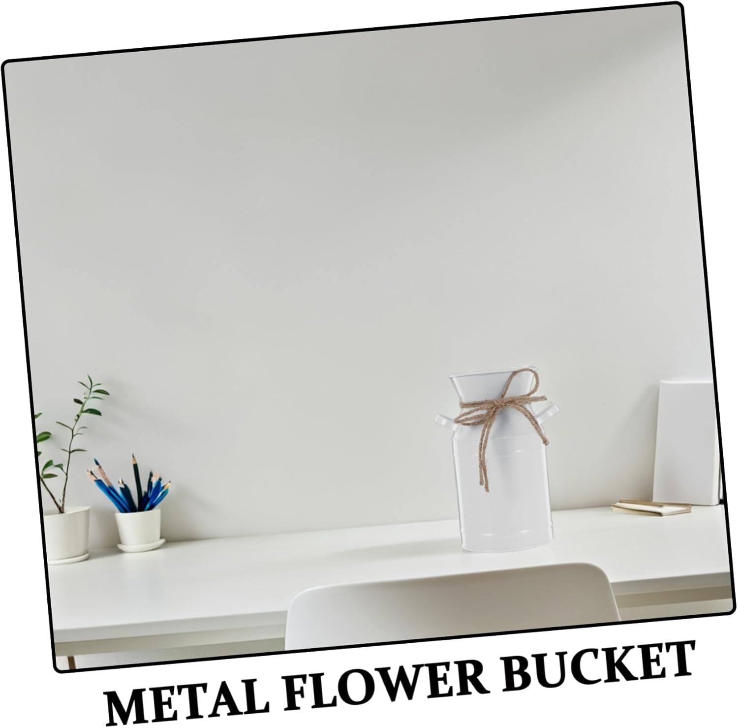 Vintage Metal Vase with Handle for Home Decor