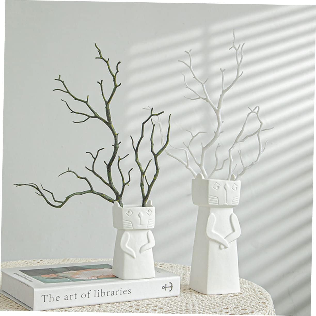 Ceramic Cat Vase Decorative Home Accent