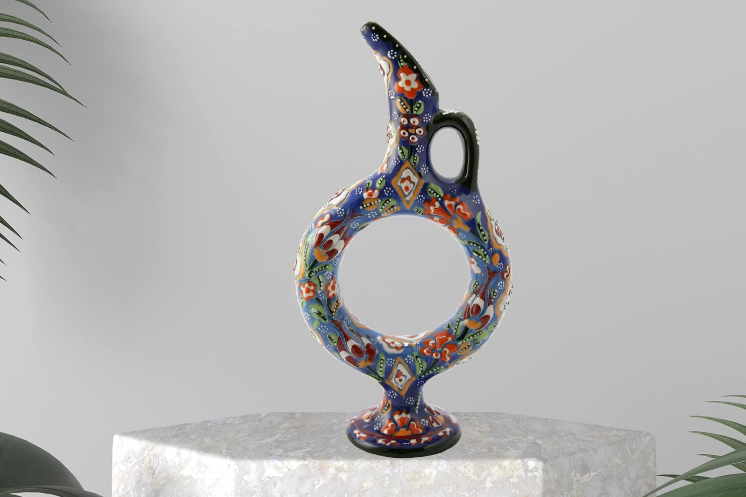 EliPOT Ceramic Vase Large Hittite Style Blue