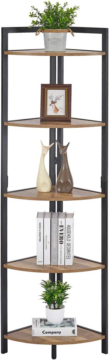 FATORRI Tall Corner Shelf with 5 Tiers