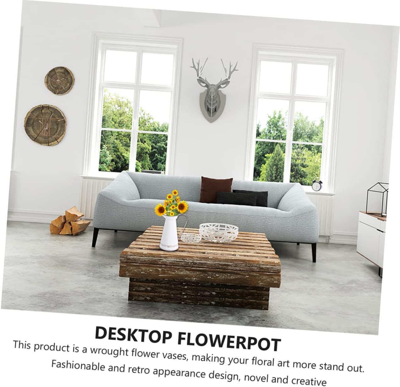 Vintage Metal Flower Pot Set for Home Office Wedding Decor