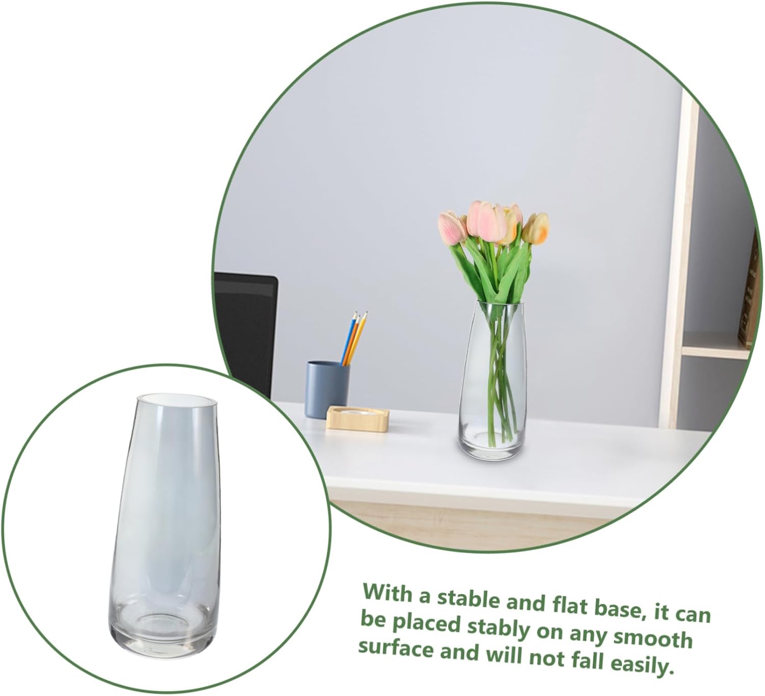 Modern Iridescent Glass Vase for Home Decor and Hydroponic Use