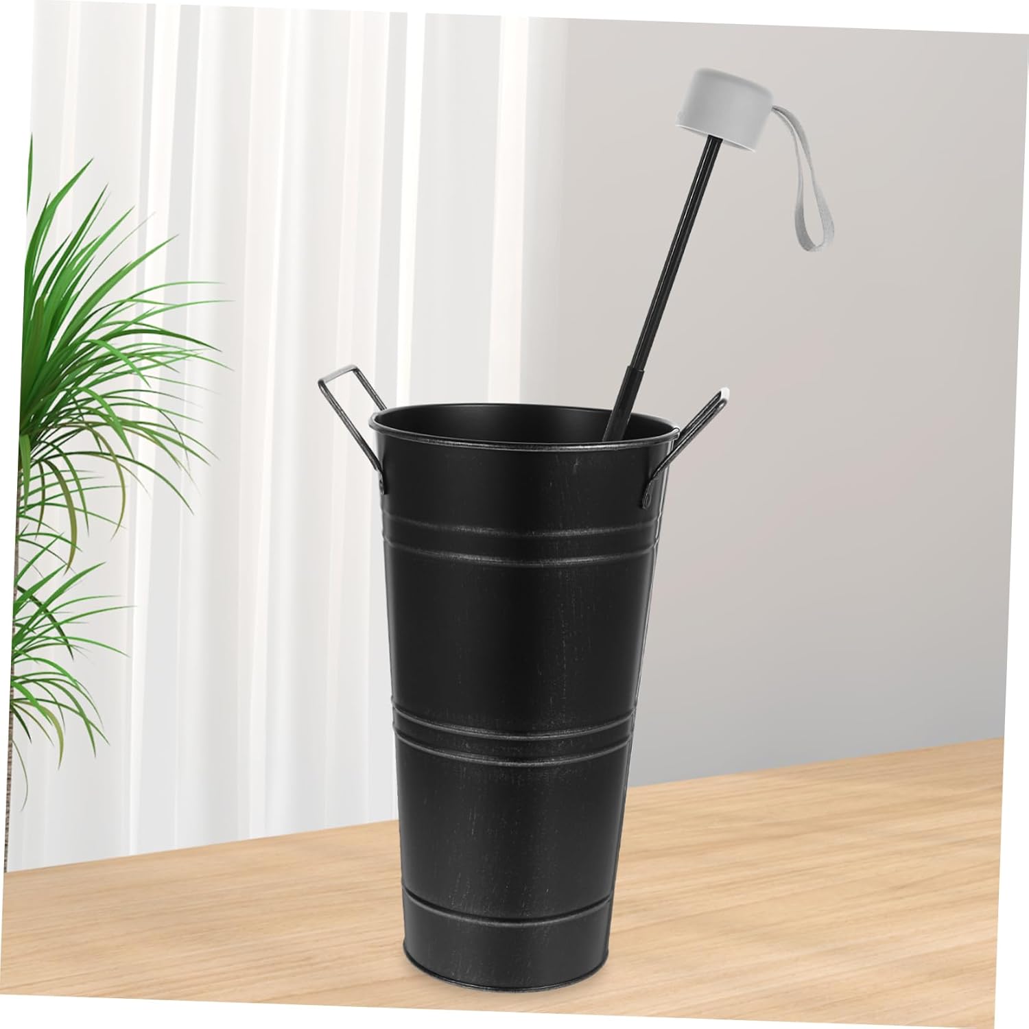 Vintage Rustic Galvanized Iron Flower Bucket with Handles