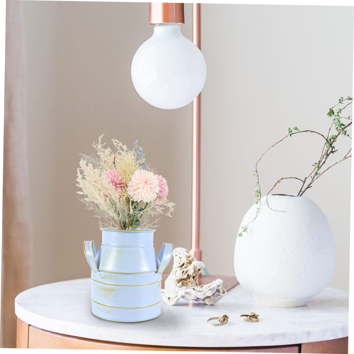 2pcs Decorative Flower Buckets Iron Art Vintage Home Decor Vase