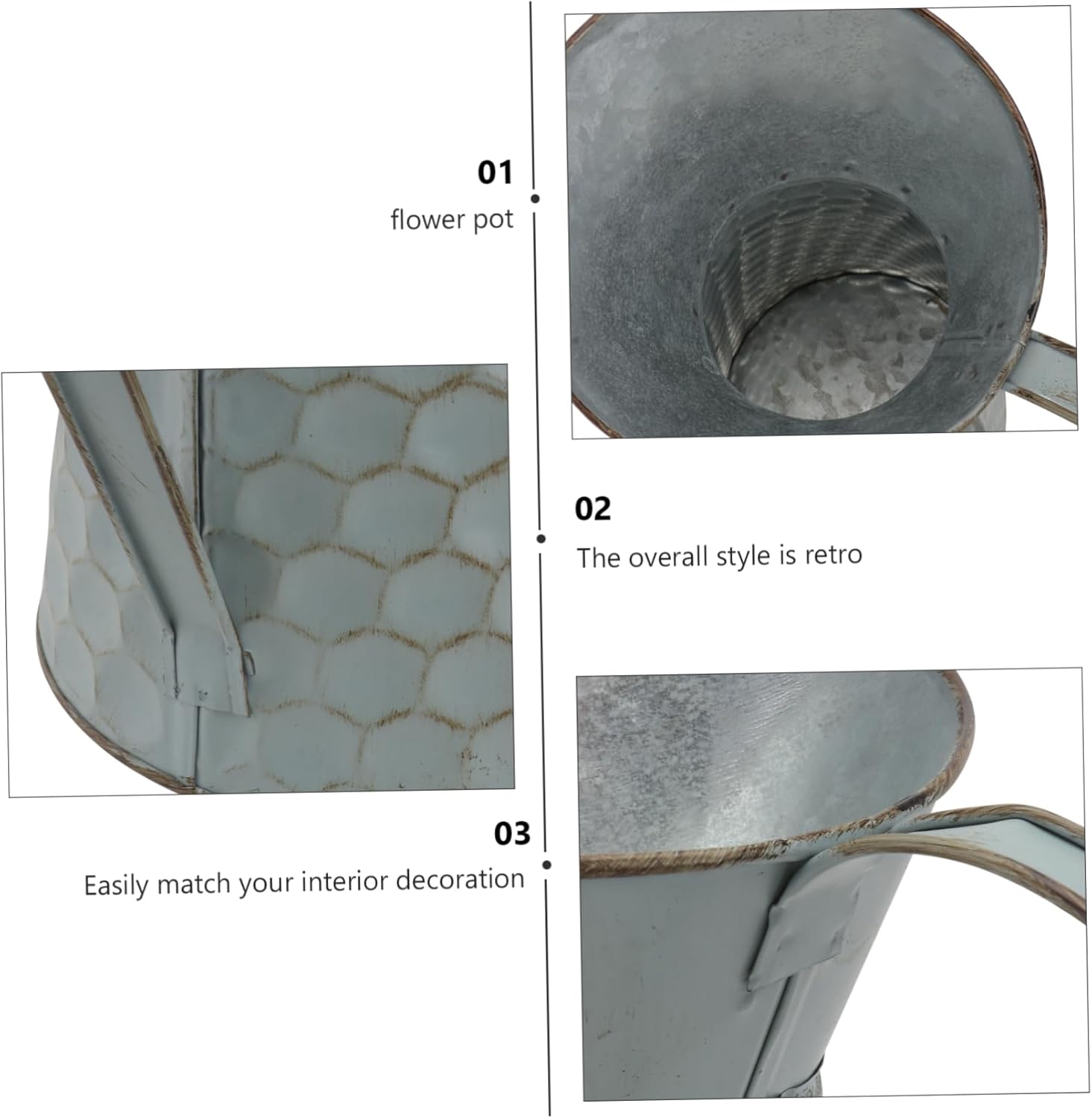 STOBAZA Antique Iron Flower Pot Decorative Vase for Home Decor Chic Style