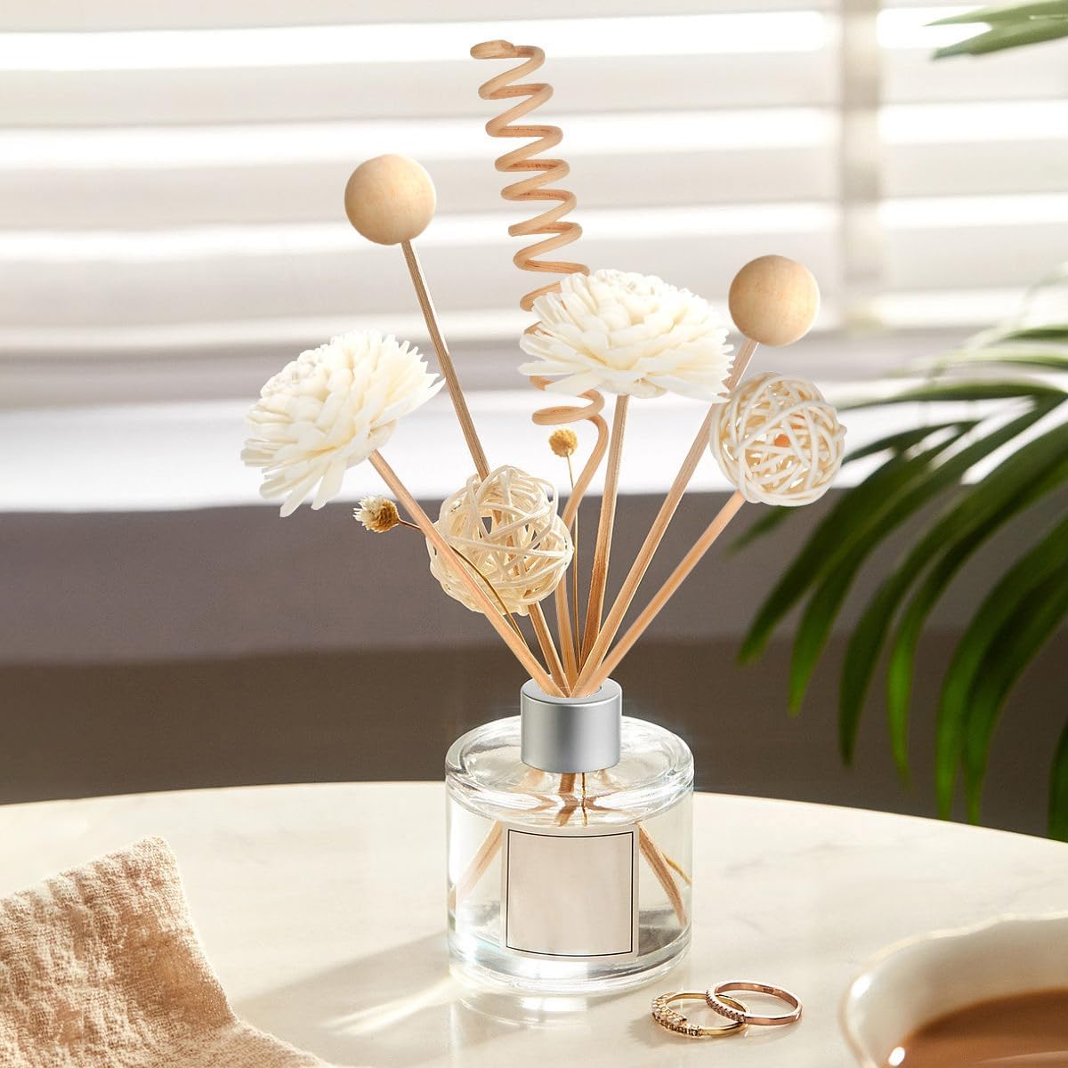 WUTAOBON 10 Inch Reed Diffuser Set 10 Pcs Natural Rattan
