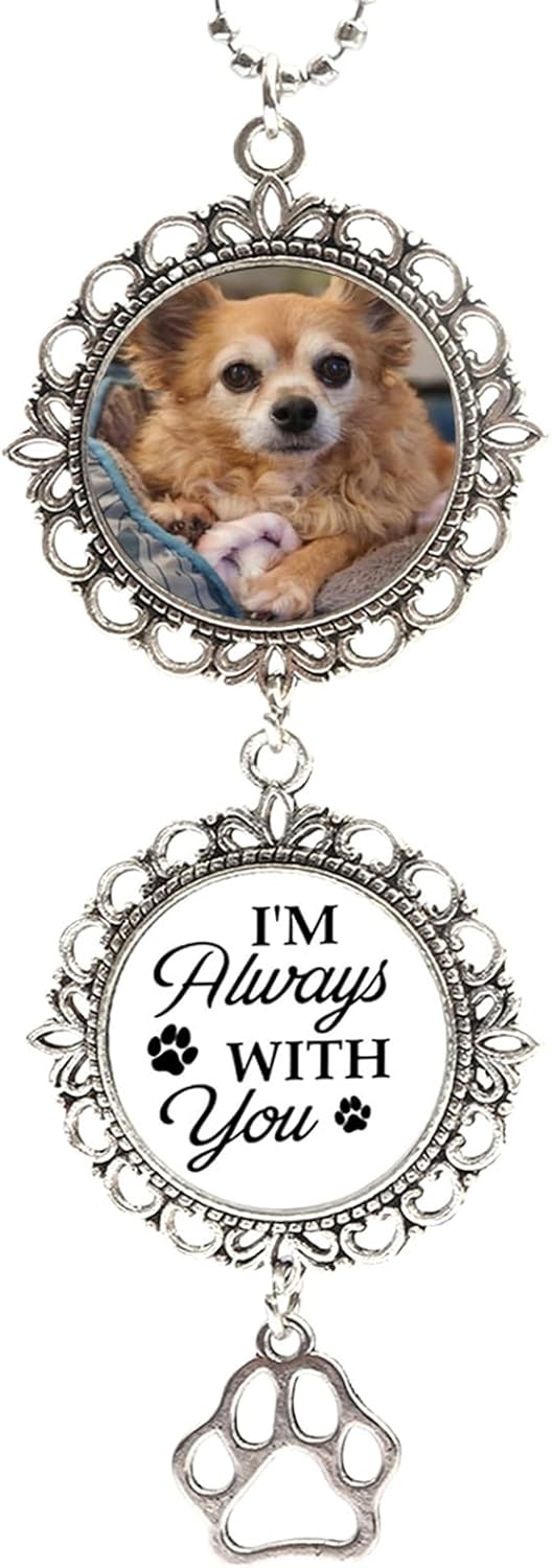 Double-Sided Custom Photo Car Pendant Memorial Charm for Pet Remembrance