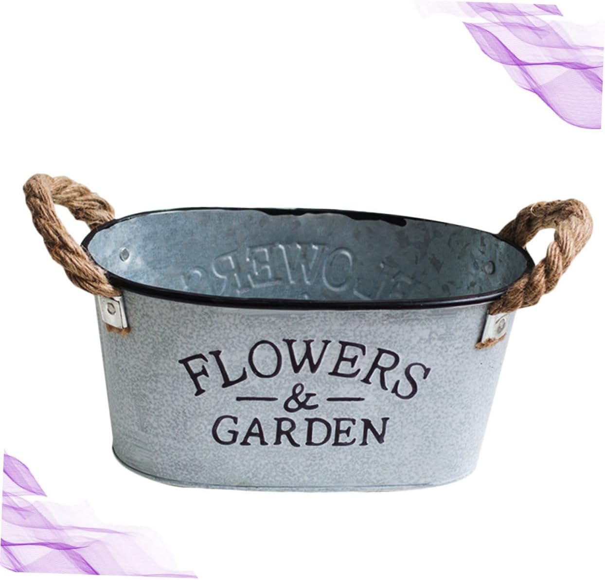 Vintage Style Iron Bucket Flower Vase