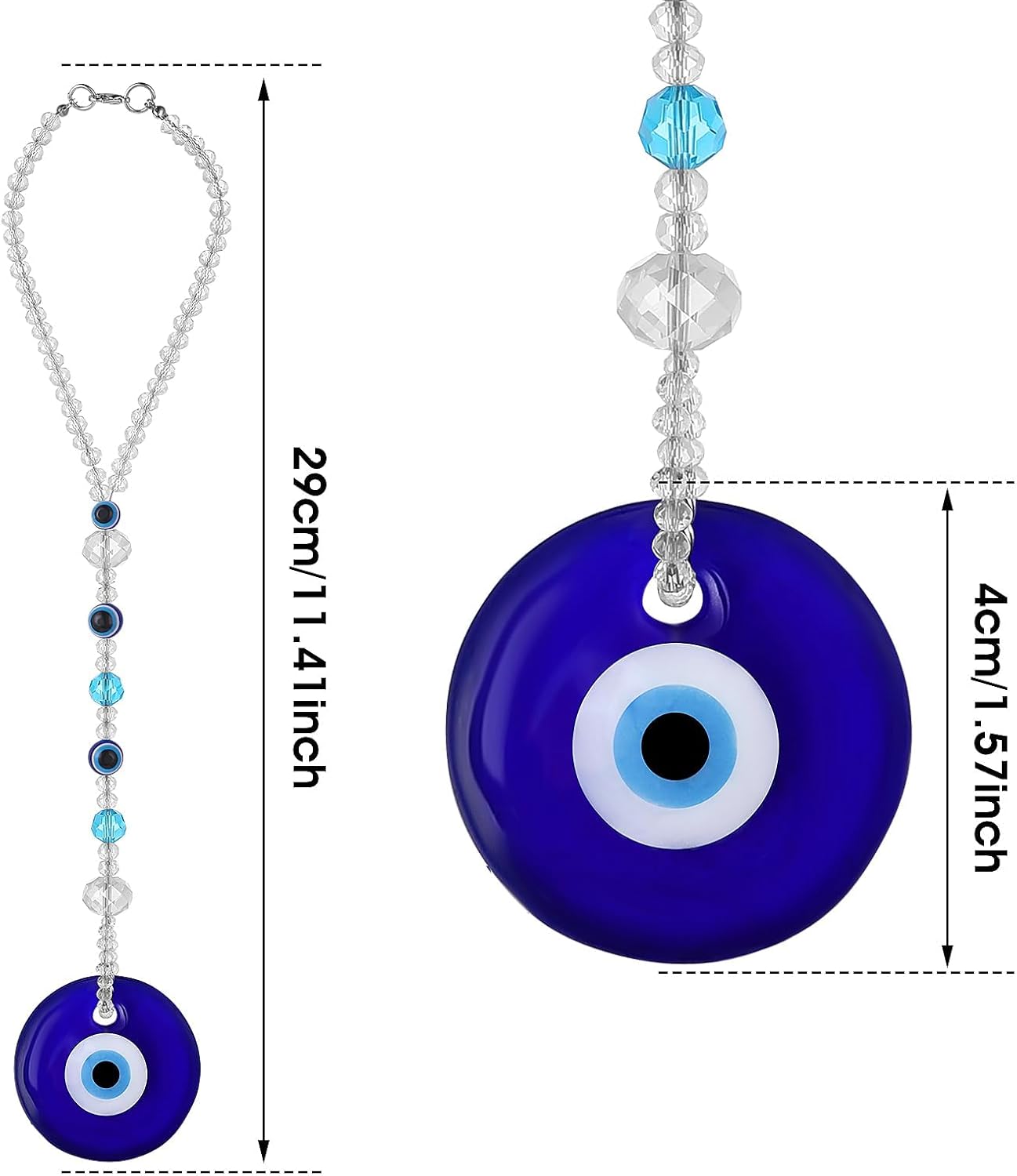 Evil Eye Car Hanging Blue Charm for Rear View Mirror