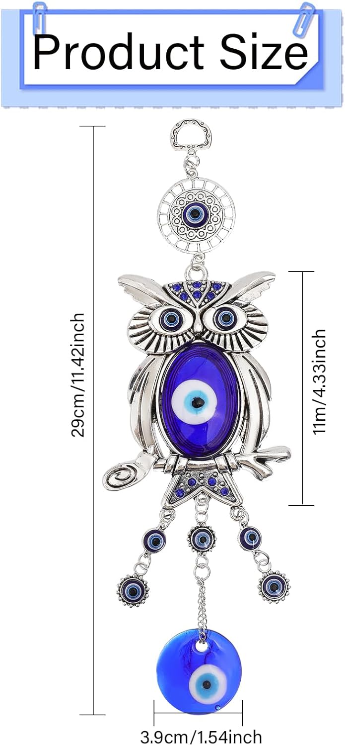 Evil Eye Owl Pendant Decor for Car Home Office