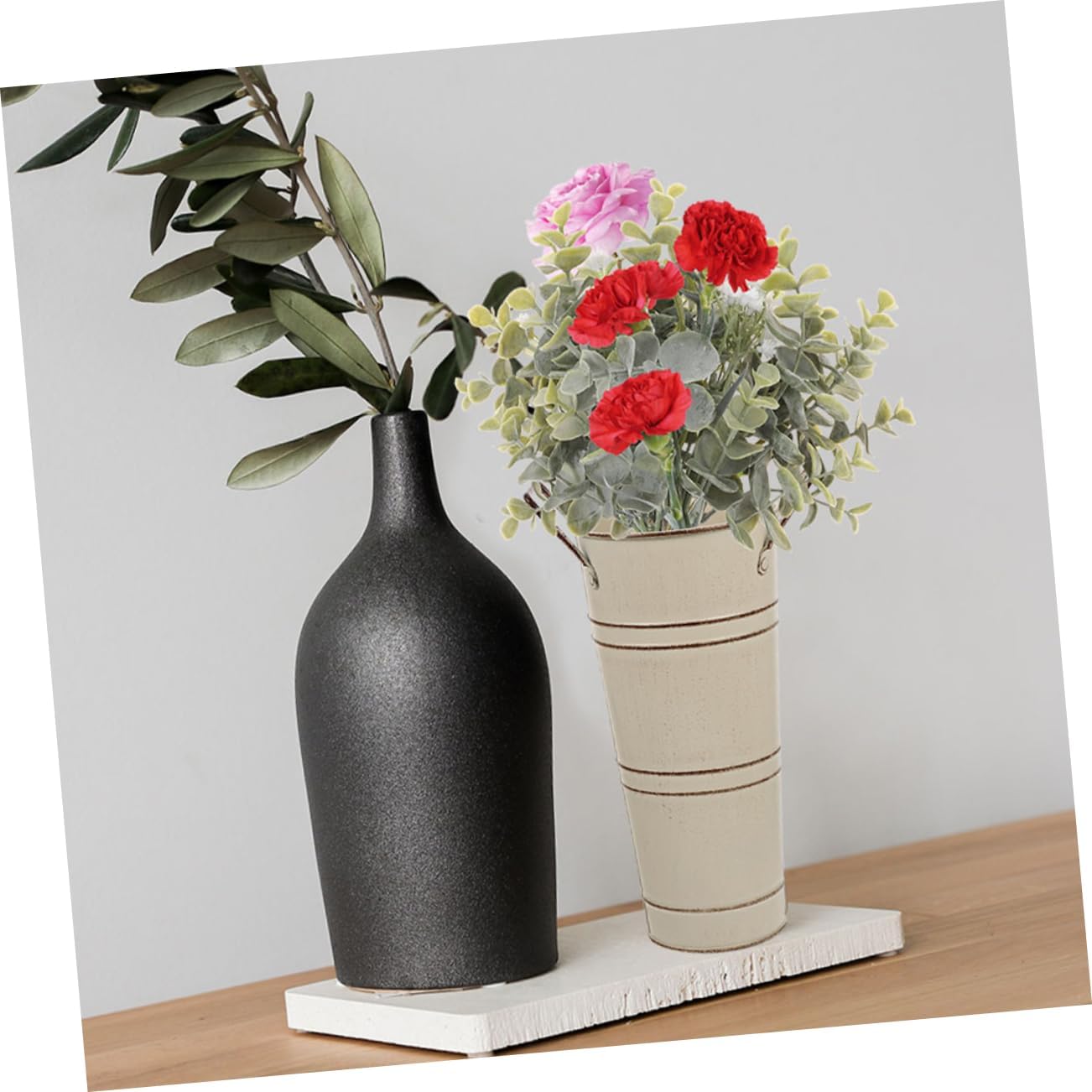 STOBAZA Iron Flower Bucket Vintage Decorative Vase