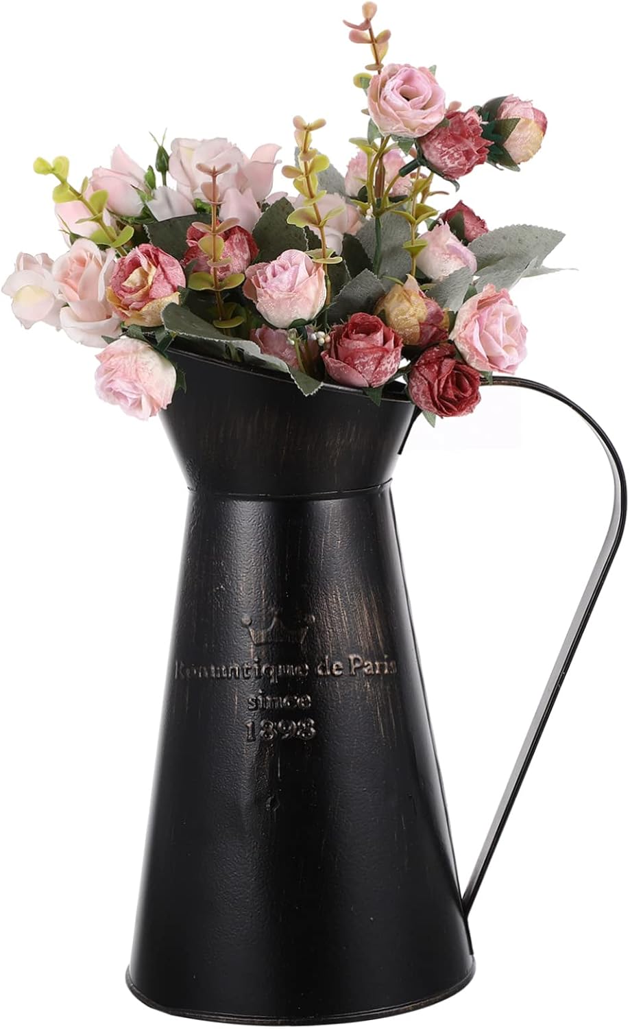 Floral Arrangement Bucket Rustic Chic Metal Vase for Home Decor
