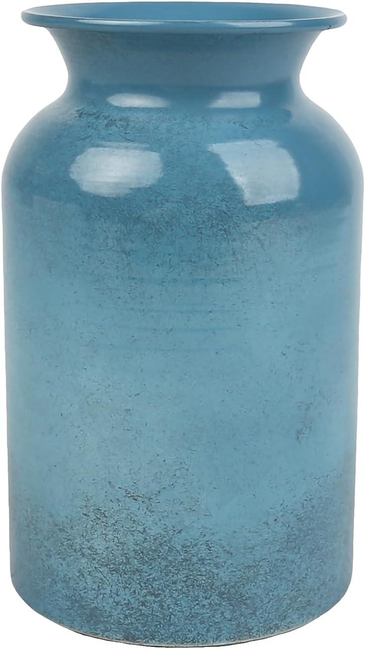 Shabby Chic Blue Galvanized Milk Can Vase 78 H