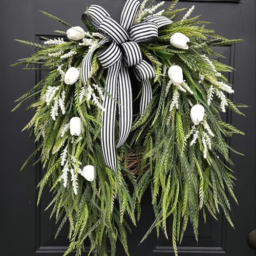 Colorful Spring Summer Wreath for Front Door Decor