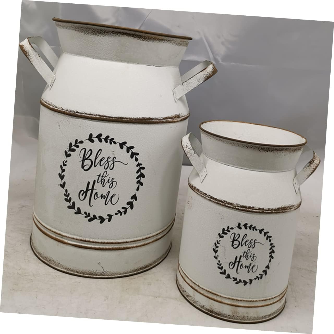 Vintage European Milk Can Flower Pot Set for Home Decor