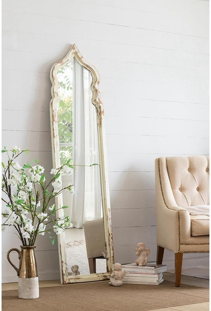 AB Home Farmhouse Pitcher Vase - Cream White and Gold