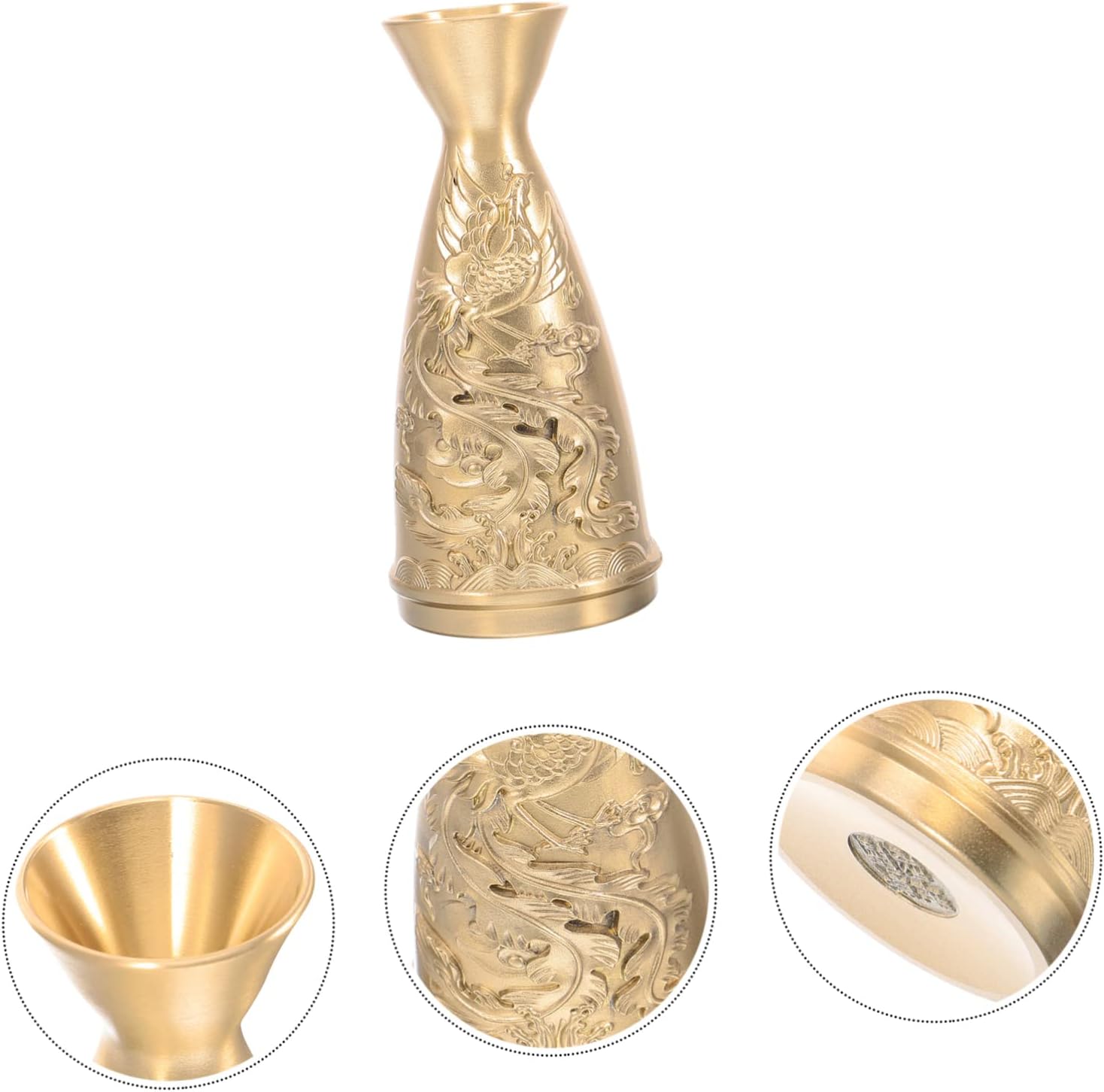 Antique Brass Wine Decanter Decorative Centerpiece for Office Living Room