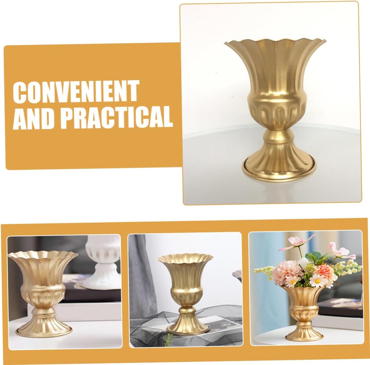 Vintage Iron Flower Vase Centerpiece for Home Table Wedding Decor