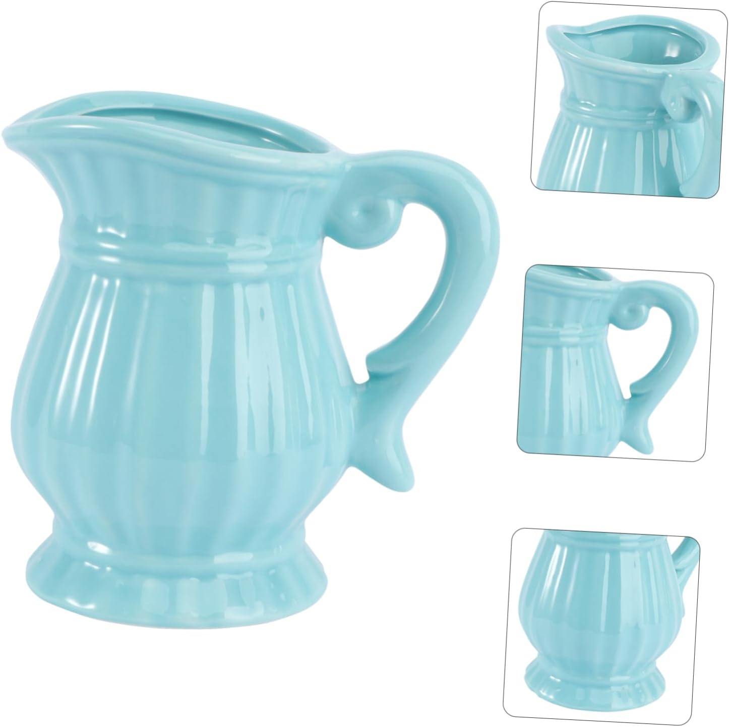 Blue Ceramic Flower Vase for Home Decor Minimalist Artistic Centerpiece