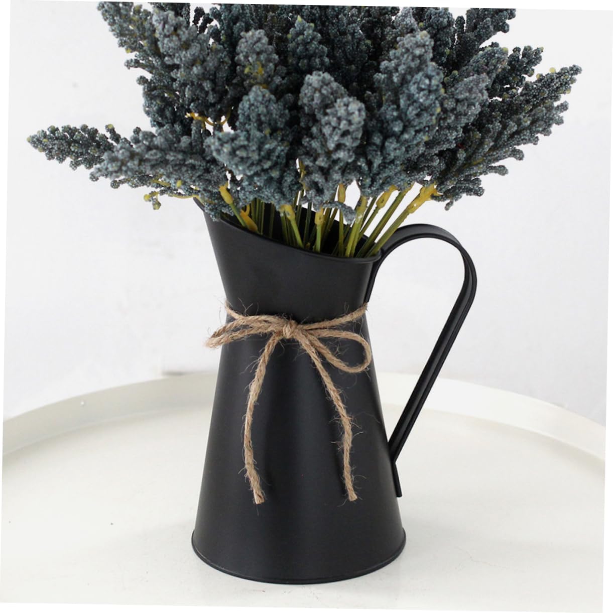 VINTORKY Rustic Metal Flower Vase for Vintage Home Decor