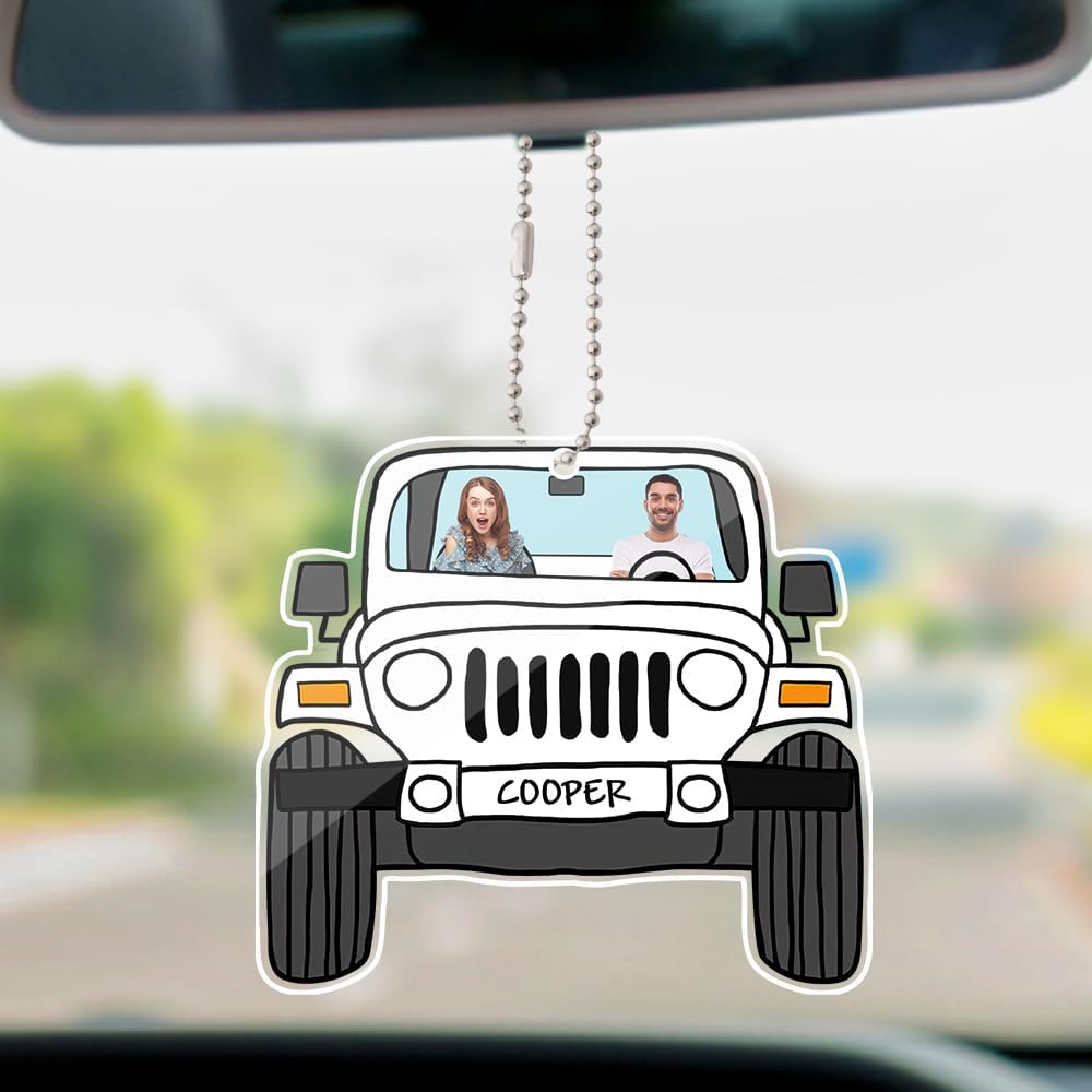 Custom Photo Car Hanging Ornament - Double Side Personalized Design