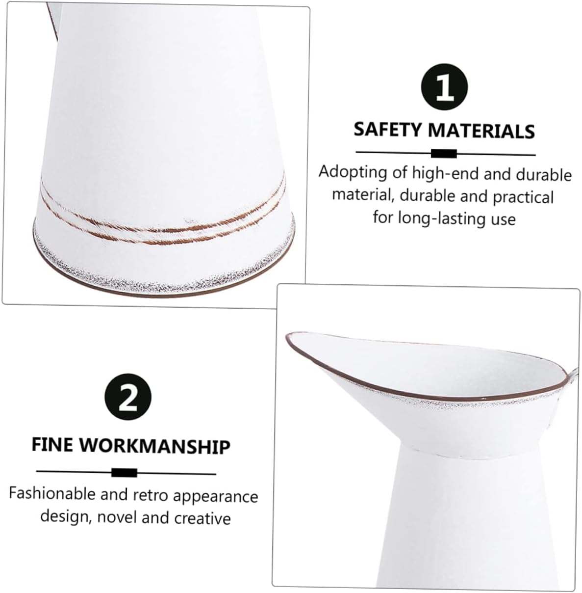 Vintage Metal Flower Pot Set for Home Office Wedding Decor