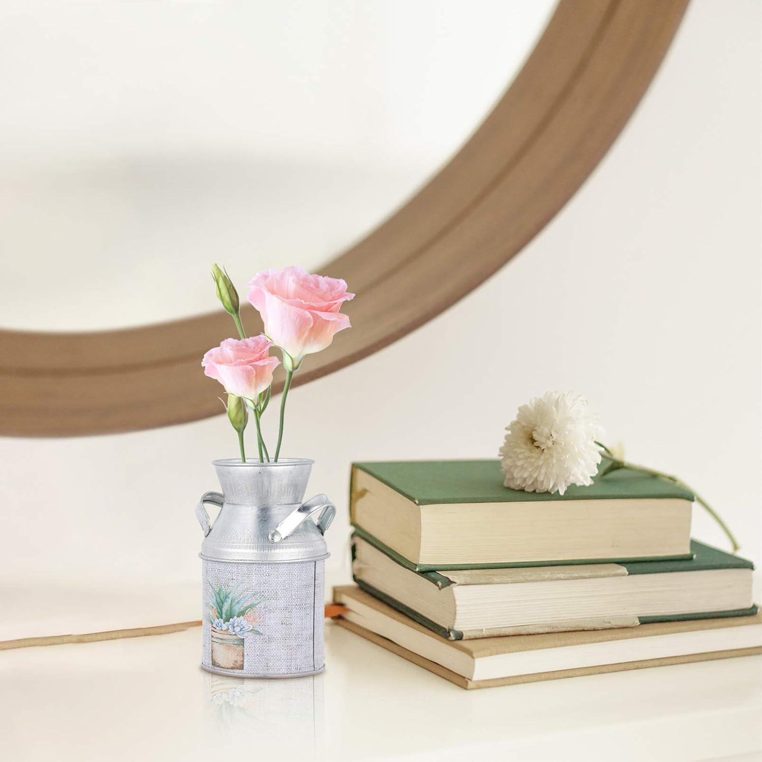 EXCEART 3pcs Shabby Chic Flower Vase Rustic Metal Jug Vintage Farmhouse Decor